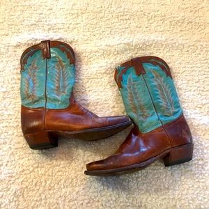 Tony Lama turquoise cowgirl boots 8.5 8 1/2 1071-L